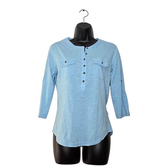 Kuhl Shirt Womens Size Small Blue Henley Cotton Basic Casual Outdoor - Picture 1 of 4